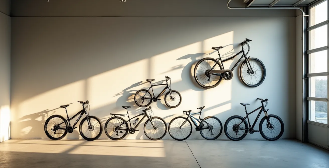 Montage temporel montrant l'évolution d'une famille cycliste sur plusieurs années